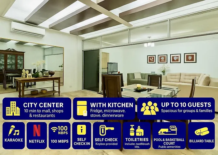Modern 4br House With Billiards,ktv,wifi,netflix-10mins From Robinson Mall Hébergement de vacances